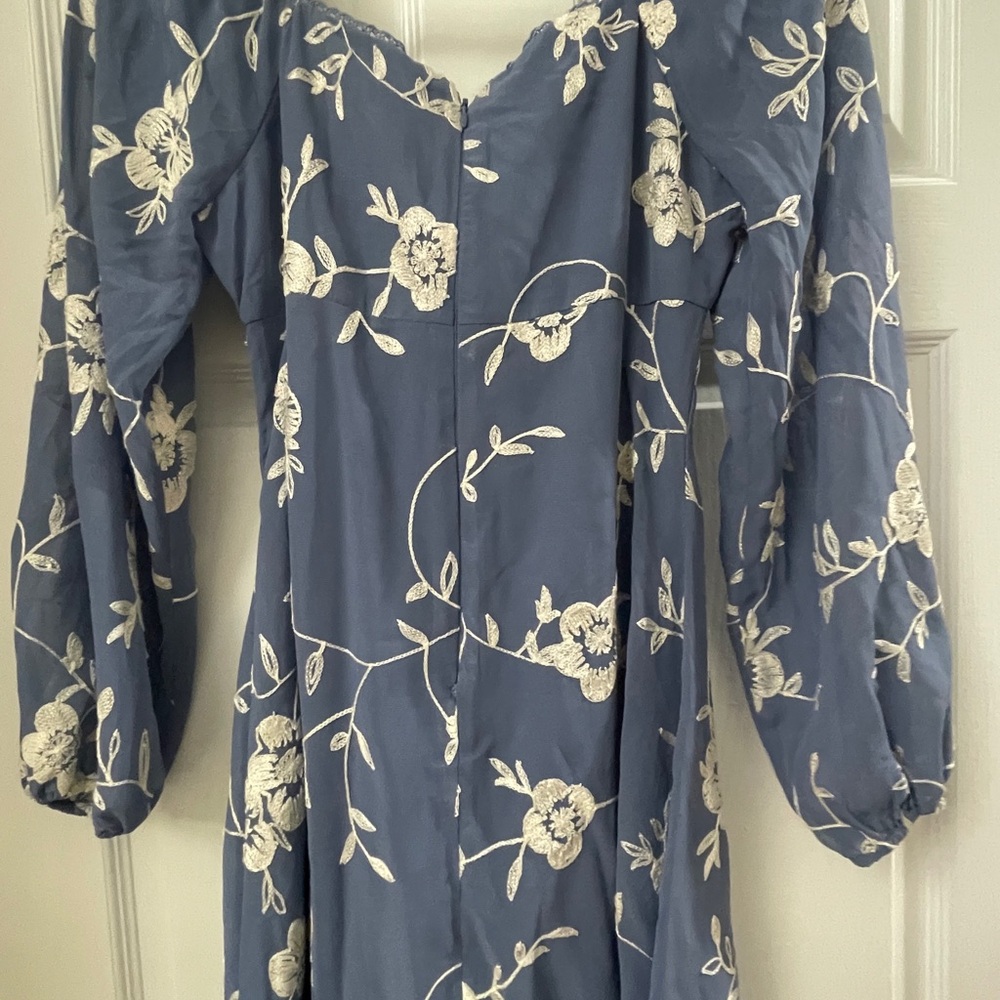 Altar'd State Blue Floral Long Sleeve Dress - Picture 2 of 6